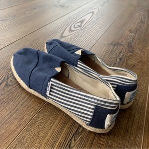 Navy and Cream Striped Toms